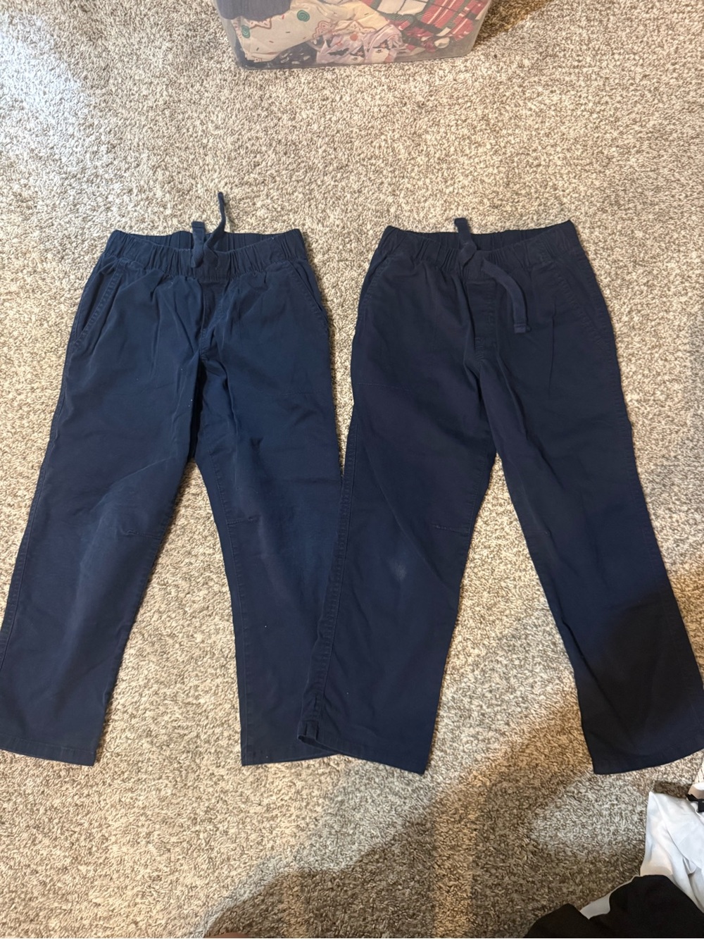Cat & Jack Boys navy Elastic-Waist Cotton Pants